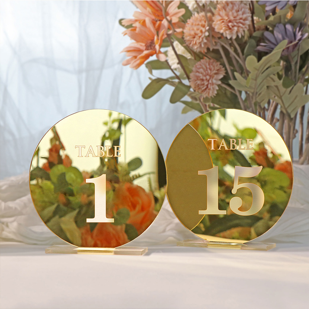 Letrero de acrílico con número - Table Number Gold reseña y precio